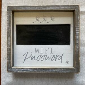 Wooden WiFi Password Sign With Chalkboard